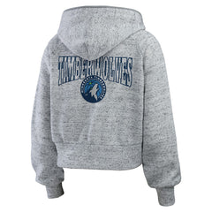 Minnesota Timberwolves WEAR by Erin Andrews Women's Speckled Radiator Full-Zip Hoodie Heather Gray - NBA