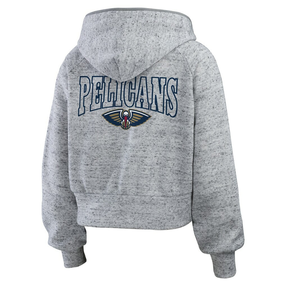 New Orleans Pelicans WEAR by Erin Andrews Women's Speckled Radiator Full-Zip Hoodie Heather Gray - NBA