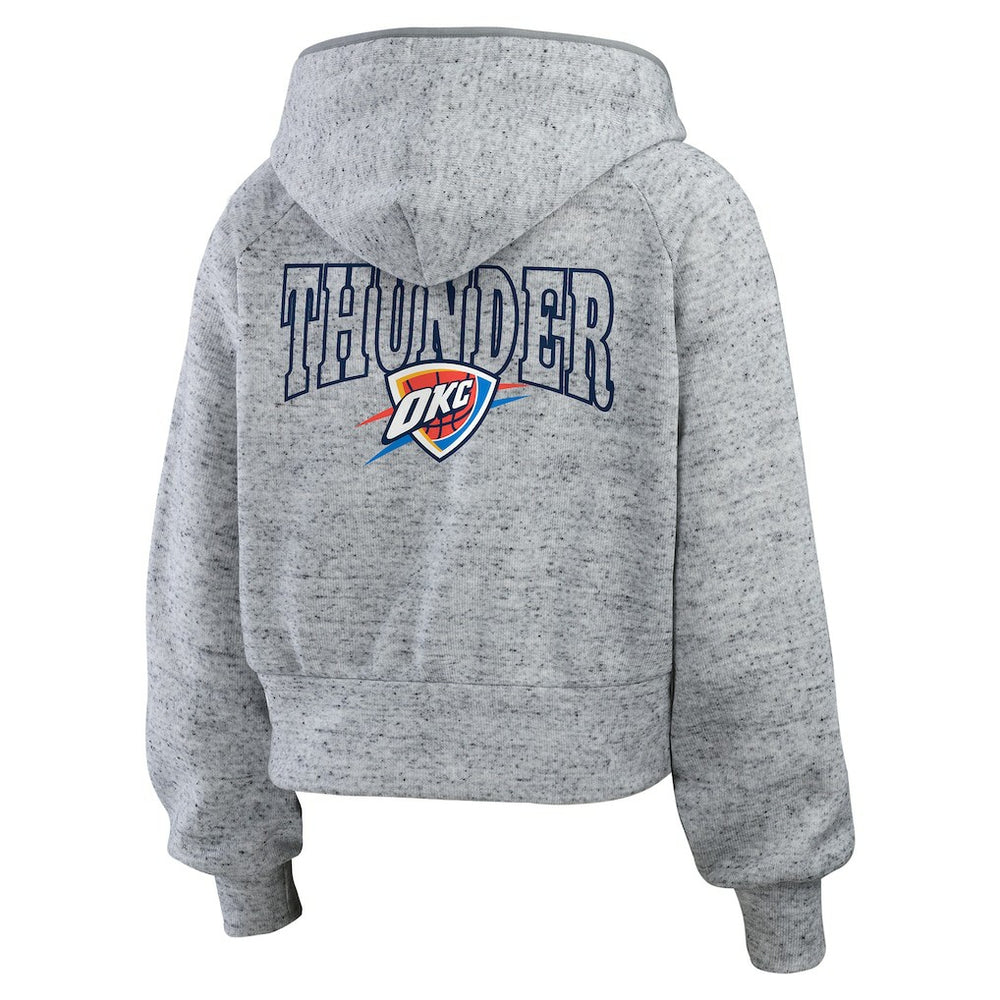 Oklahoma City Thunder WEAR by Erin Andrews Women's Speckled Radiator Full-Zip Hoodie Heather Gray - NBA