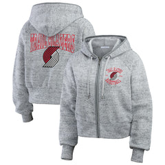 Portland Trail Blazers WEAR by Erin Andrews Women's Speckled Radiator Full-Zip Hoodie Heather Gray - NBA