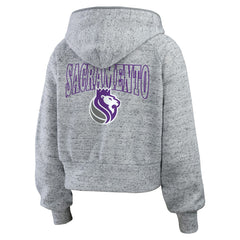 Sacramento Kings WEAR by Erin Andrews Women's Speckled Radiator Full-Zip Hoodie Heather Gray - NBA