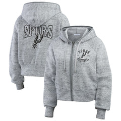 San Antonio Spurs WEAR by Erin Andrews Women's Speckled Radiator Full-Zip Hoodie Heather Gray - NBA