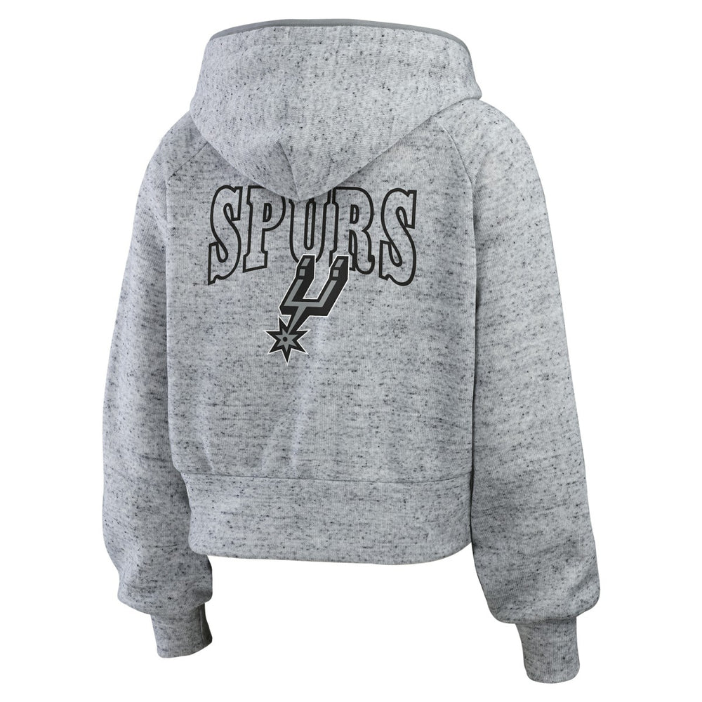 San Antonio Spurs WEAR by Erin Andrews Women's Speckled Radiator Full-Zip Hoodie Heather Gray - NBA