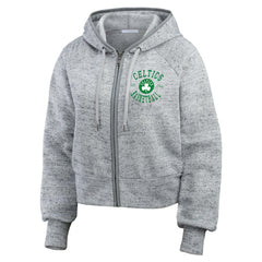 Boston Celtics WEAR by Erin Andrews Women's Speckled Radiator Full-Zip Hoodie Heather Gray - NBA