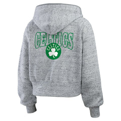 Boston Celtics WEAR by Erin Andrews Women's Speckled Radiator Full-Zip Hoodie Heather Gray - NBA