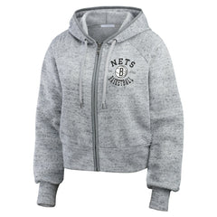 Brooklyn Nets WEAR by Erin Andrews Women's Speckled Radiator Full-Zip Hoodie Heather Gray - NBA