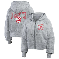 Atlanta Hawks WEAR by Erin Andrews Women's Speckled Radiator Full-Zip Hoodie Heather Gray - NBA