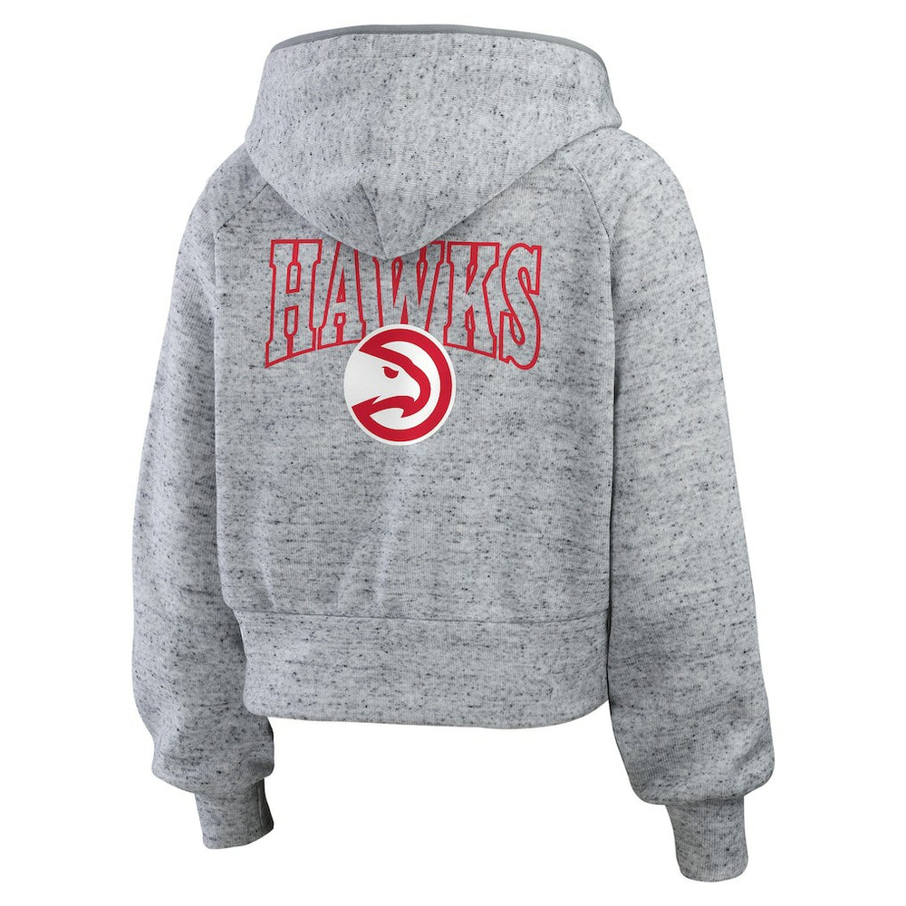 Atlanta Hawks WEAR by Erin Andrews Women's Speckled Radiator Full-Zip Hoodie Heather Gray - NBA