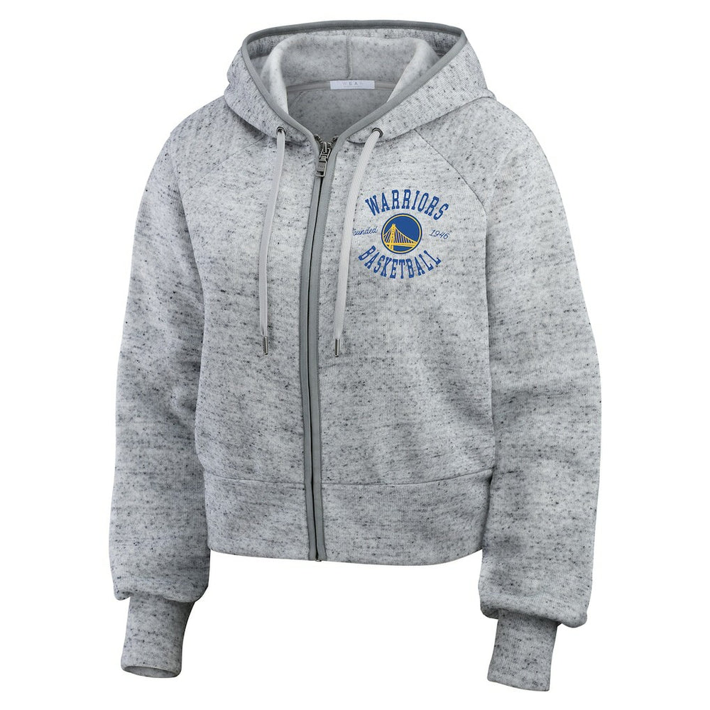 Golden State Warriors WEAR by Erin Andrews Women's Speckled Radiator Full-Zip Hoodie Heather Gray - NBA