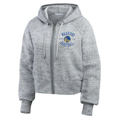 Golden State Warriors WEAR by Erin Andrews Women's Speckled Radiator Full-Zip Hoodie Heather Gray - NBA