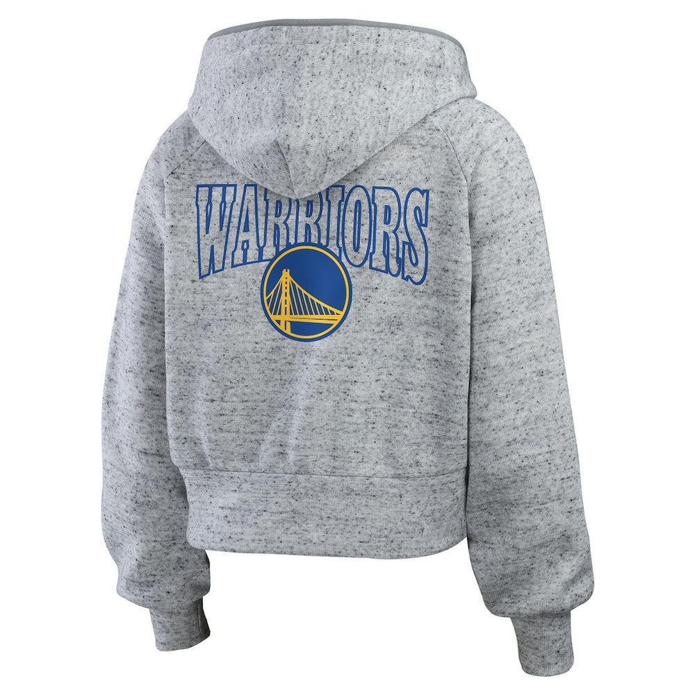 Golden State Warriors WEAR by Erin Andrews Women's Speckled Radiator Full-Zip Hoodie Heather Gray - NBA