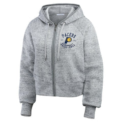 Indiana Pacers WEAR by Erin Andrews Women's Speckled Radiator Full-Zip Hoodie Heather Gray - NBA