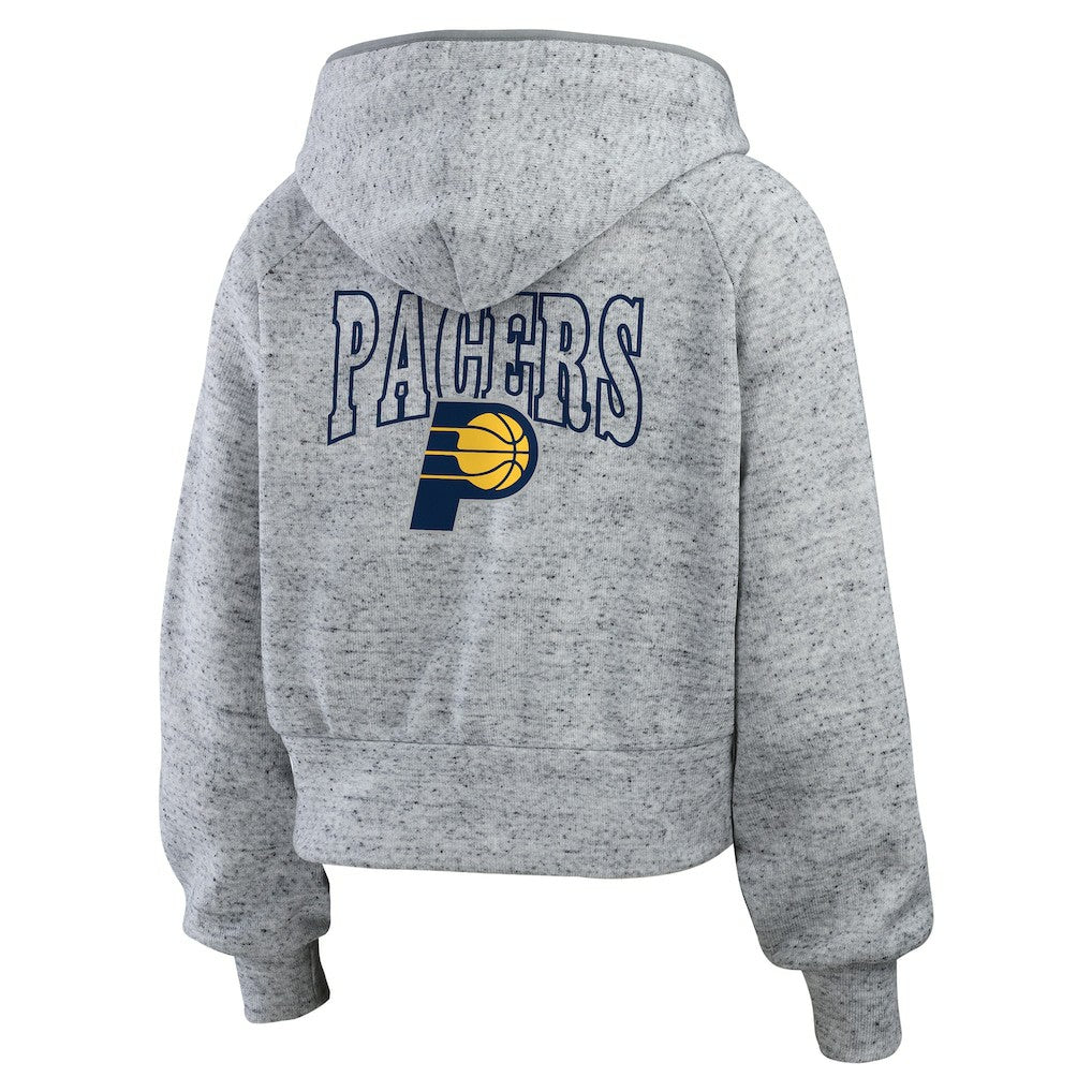 Indiana Pacers WEAR by Erin Andrews Women's Speckled Radiator Full-Zip Hoodie Heather Gray - NBA