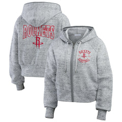 Houston Rockets WEAR by Erin Andrews Women's Speckled Radiator Full-Zip Hoodie Heather Gray - NBA