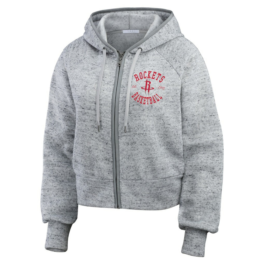 Houston Rockets WEAR by Erin Andrews Women's Speckled Radiator Full-Zip Hoodie Heather Gray - NBA