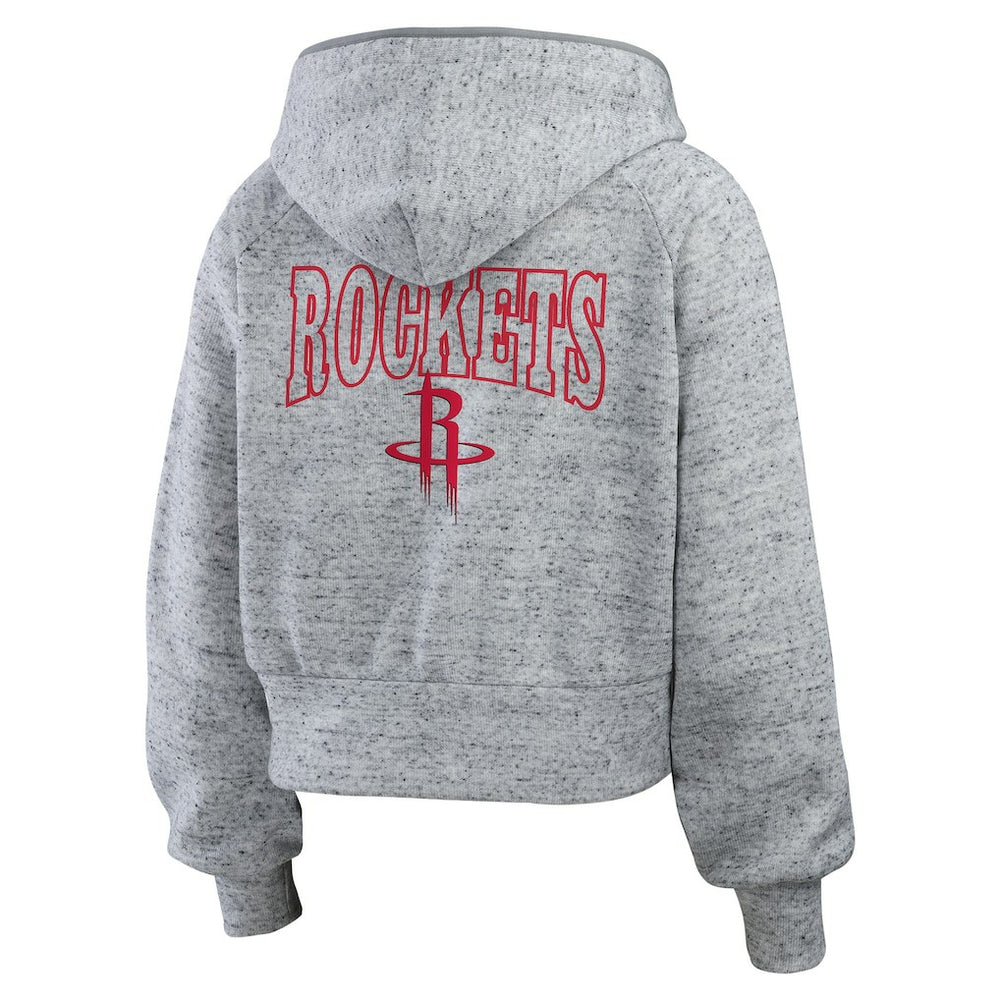 Houston Rockets WEAR by Erin Andrews Women's Speckled Radiator Full-Zip Hoodie Heather Gray - NBA
