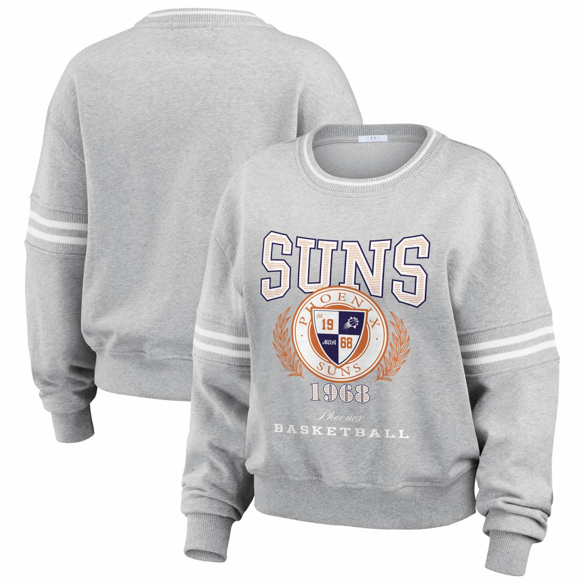 Phoenix Suns WEAR by Erin Andrews Women's French Terry Pullover Sweatshirt Heather Gray - NBA