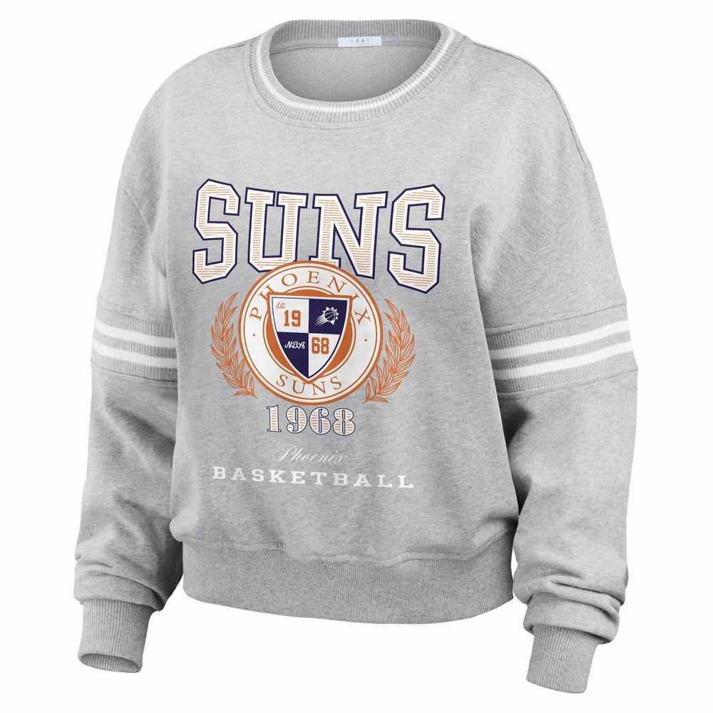 Phoenix Suns WEAR by Erin Andrews Women's French Terry Pullover Sweatshirt Heather Gray - NBA