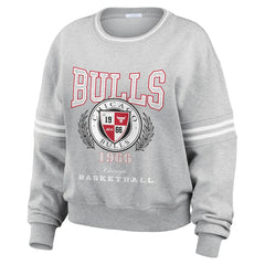 Chicago Bulls WEAR by Erin Andrews Women's French Terry Pullover Sweatshirt Heather Gray - NBA