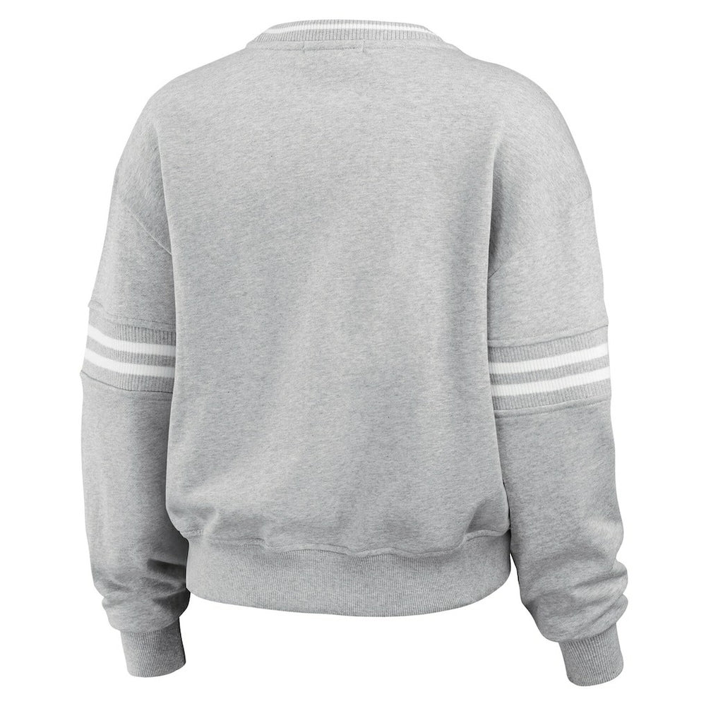 Chicago Bulls WEAR by Erin Andrews Women's French Terry Pullover Sweatshirt Heather Gray - NBA