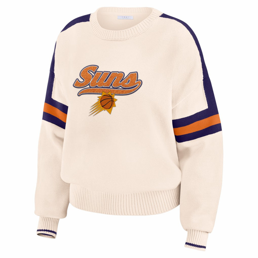 Phoenix Suns WEAR by Erin Andrews Women's Stripe Pullover Sweater Cream - NBA