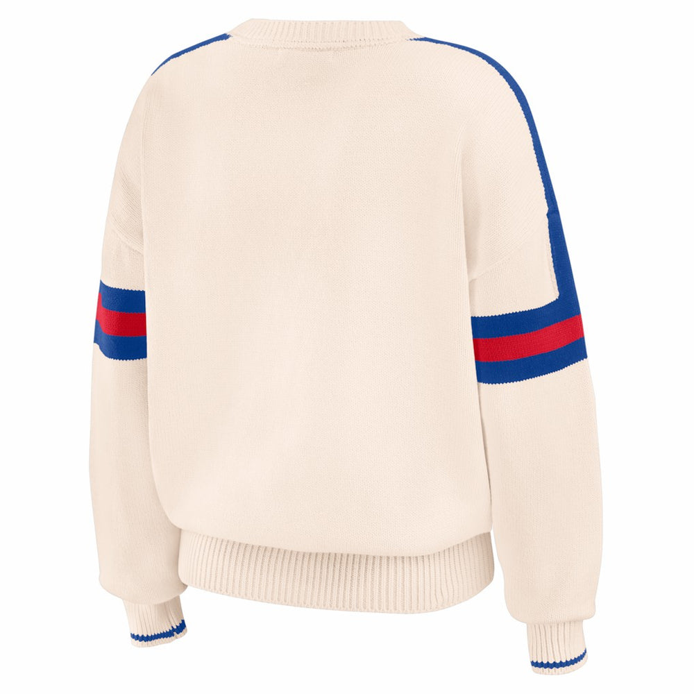 Philadelphia 76ers WEAR by Erin Andrews Women's Stripe Pullover Sweater Cream - NBA