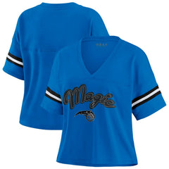 Orlando Magic WEAR by Erin Andrews Women's Color Block Boxy V-Neck T-Shirt Blue - NBA