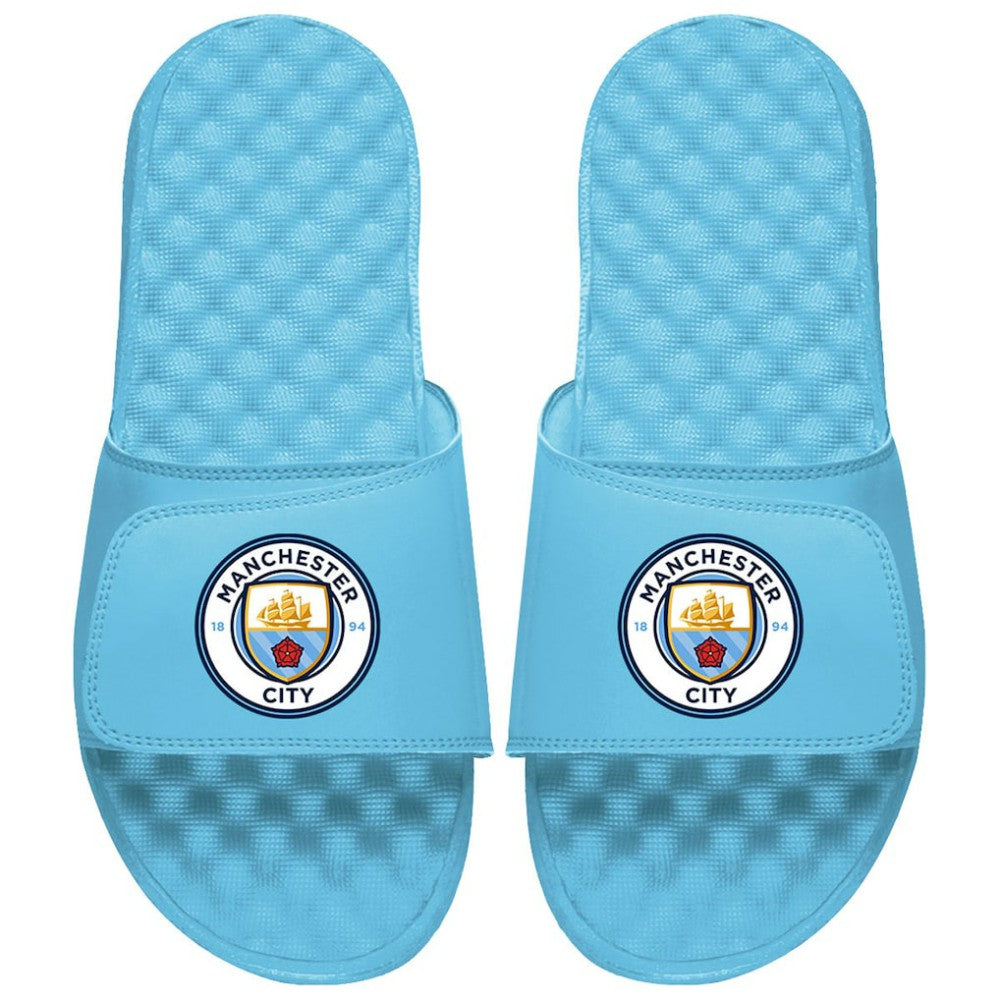 Manchester City ISlide Unisex Primary Logo Slide Sandals Sky Blue - FIFA World CUP