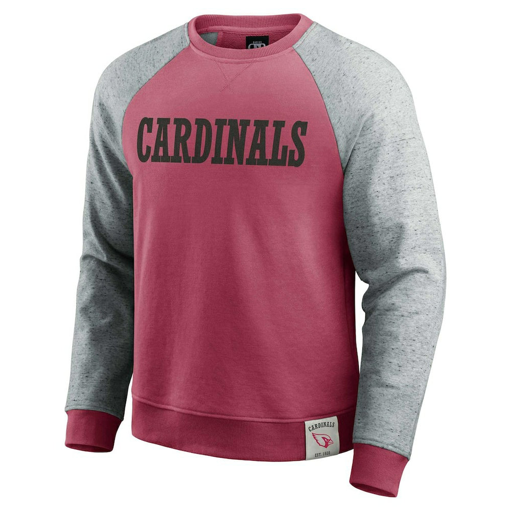 Arizona Cardinals Darius Rucker Collection Colorblock Pullover Sweatshirt Cardinal/Heather Gray | Fanatics