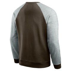 Cleveland Browns Darius Rucker Collection Colorblock Pullover Sweatshirt Brown/Heather Gray | Fanatics