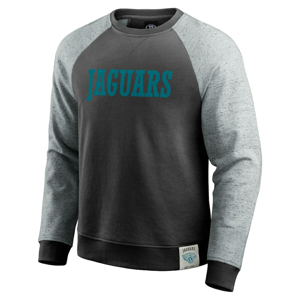 Jacksonville Jaguars Darius Rucker Collection Colorblock Pullover Sweatshirt Black/Heather Gray | Fanatics