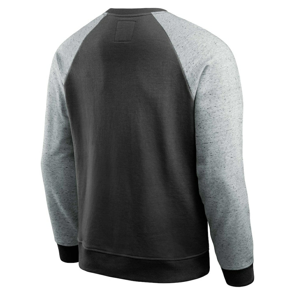 New Orleans Saints Darius Rucker Collection Colorblock Pullover Sweatshirt Black/Heather Gray | Fanatics