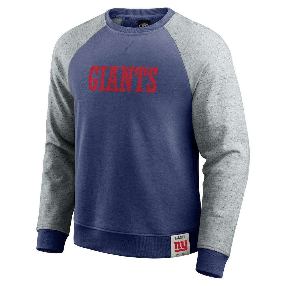 New York Giants Darius Rucker Collection Colorblock Pullover Sweatshirt Royal/Heather Gray | Fanatics