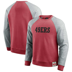 San Francisco 49ers Darius Rucker Collection Colorblock Pullover Sweatshirt Scarlet/Heather Gray | Fanatics