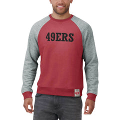 San Francisco 49ers Darius Rucker Collection Colorblock Pullover Sweatshirt Scarlet/Heather Gray | Fanatics