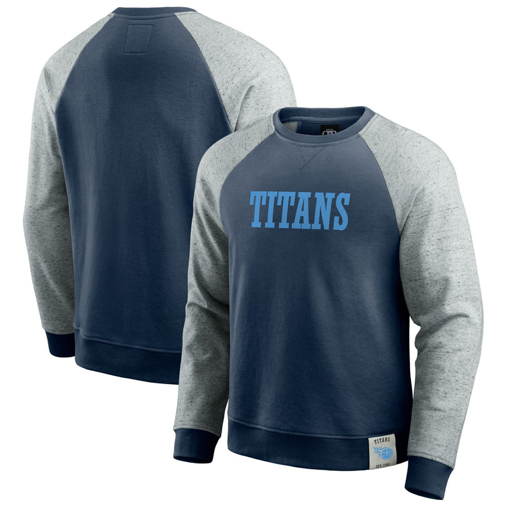 Tennessee Titans Darius Rucker Collection Colorblock Pullover Sweatshirt Navy/Heather Gray | Fanatics