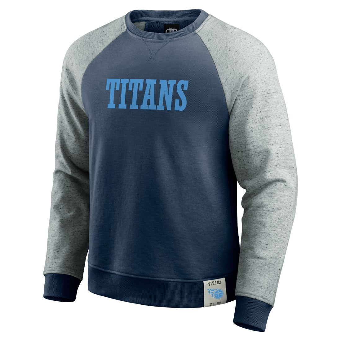 Tennessee Titans Darius Rucker Collection Colorblock Pullover Sweatshirt Navy/Heather Gray | Fanatics