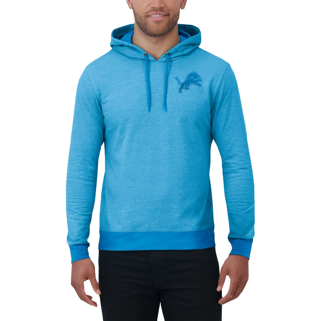 Detroit Lions Darius Rucker Collection Tonal Knit Pullover Hoodie Blue | Fanatics