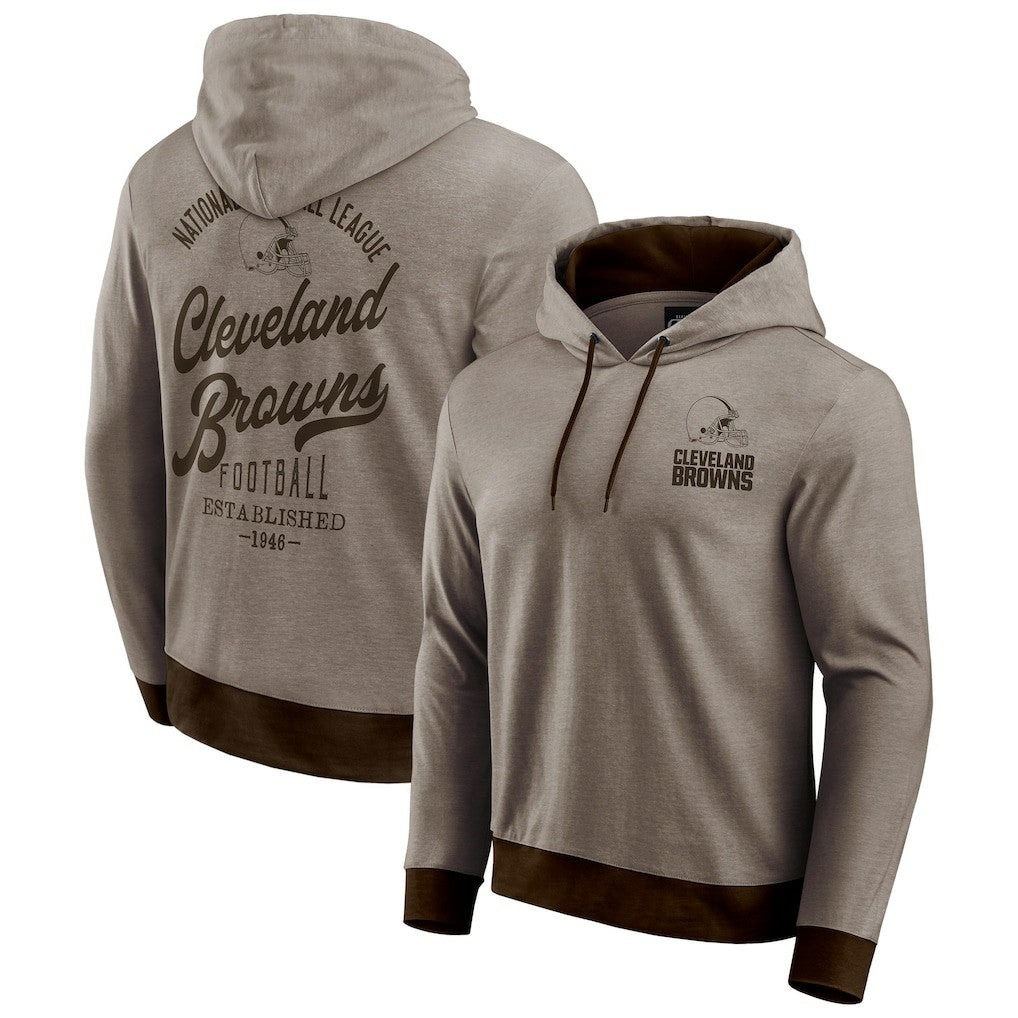 Cleveland Browns Darius Rucker Collection Tonal Knit Pullover Hoodie Brown | Fanatics