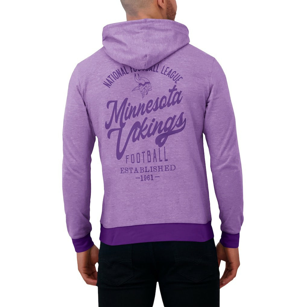 Minnesota Vikings Darius Rucker Collection Tonal Knit Pullover Hoodie Purple | Fanatics