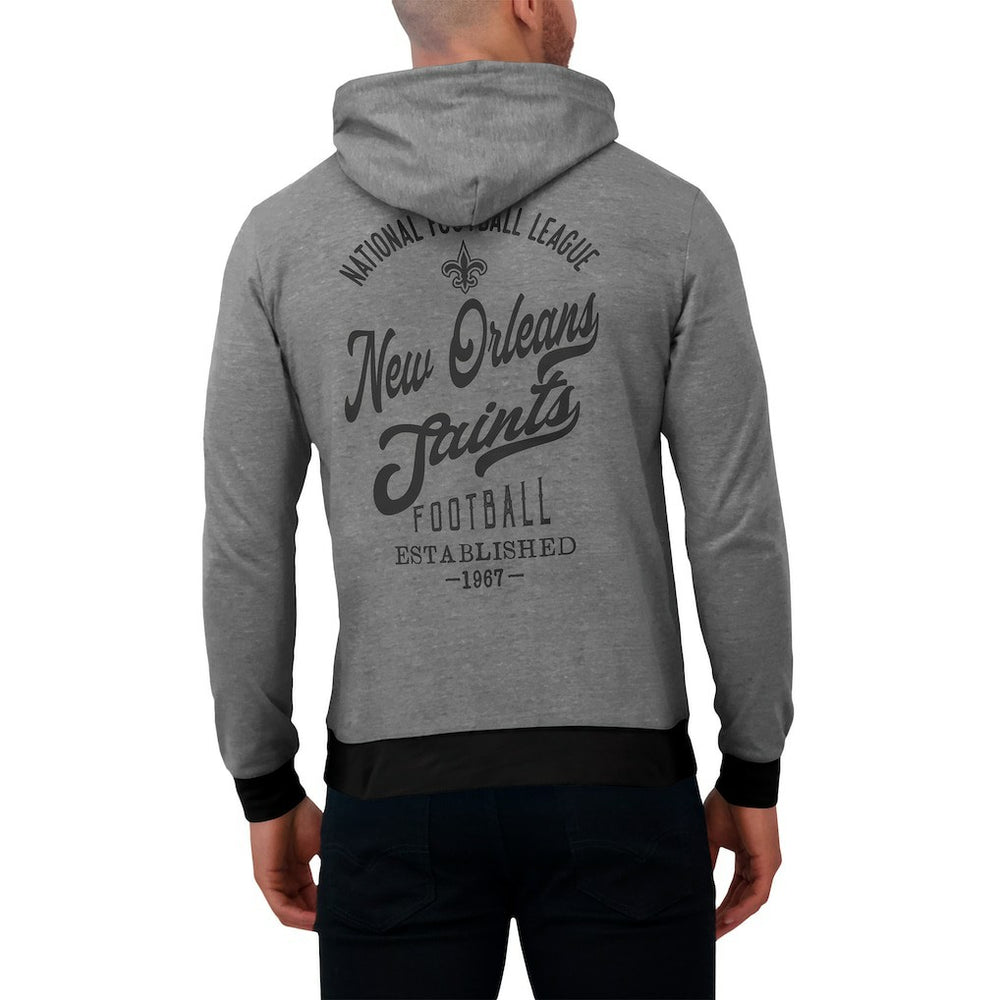 New Orleans Saints Darius Rucker Collection Tonal Knit Pullover Hoodie Black | Fanatics