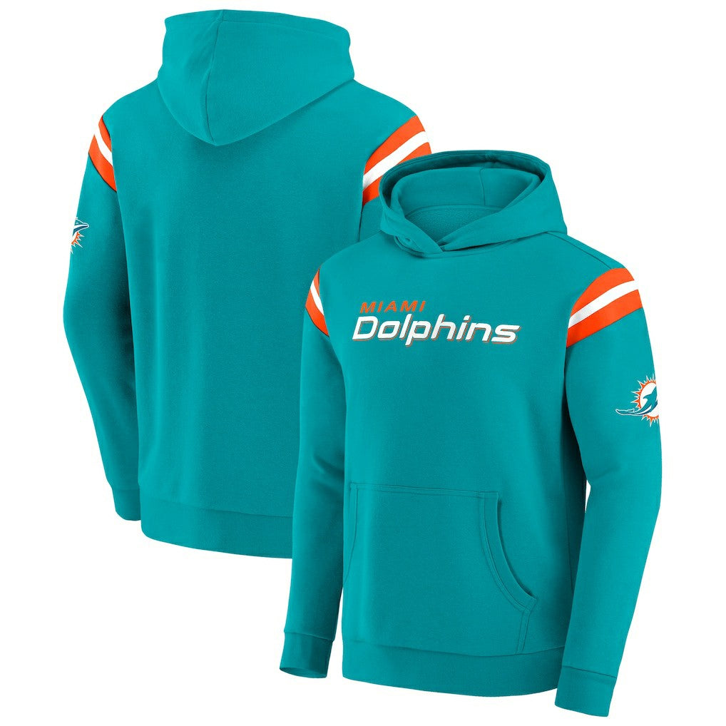 Miami Dolphins Darius Rucker Collection Football Washed Pullover Hoodie Aqua | Fanatics