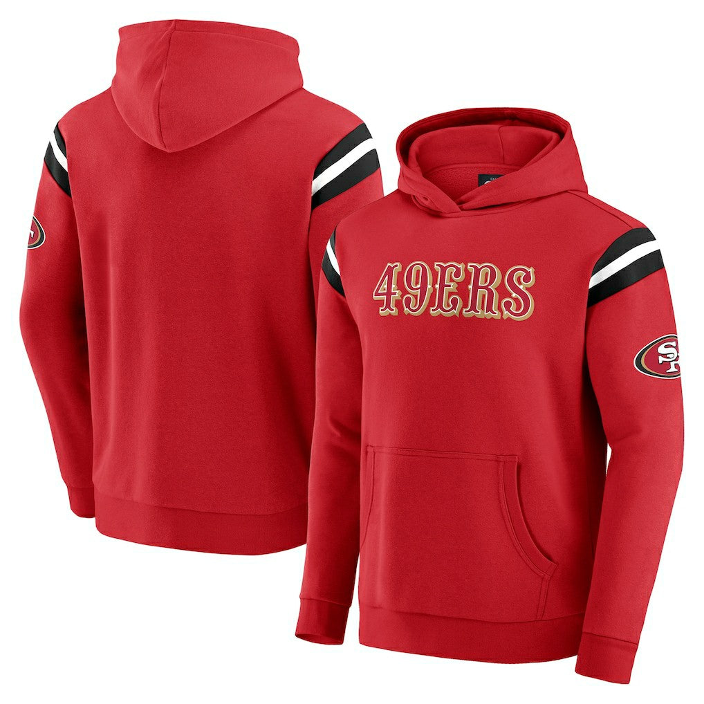 San Francisco 49ers Darius Rucker Collection Football Washed Pullover Hoodie Scarlet | Fanatics