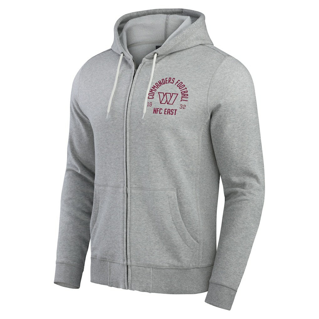 Washington Commanders Darius Rucker Collection Vintage Stripe Full-Zip Hoodie Heather Gray | Fanatics