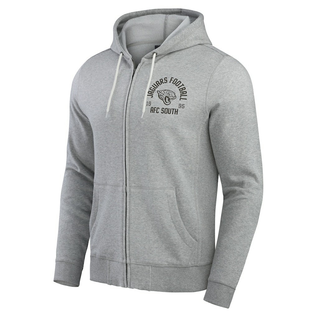 Jacksonville Jaguars Darius Rucker Collection Vintage Stripe Full-Zip Hoodie Heather Gray | Fanatics