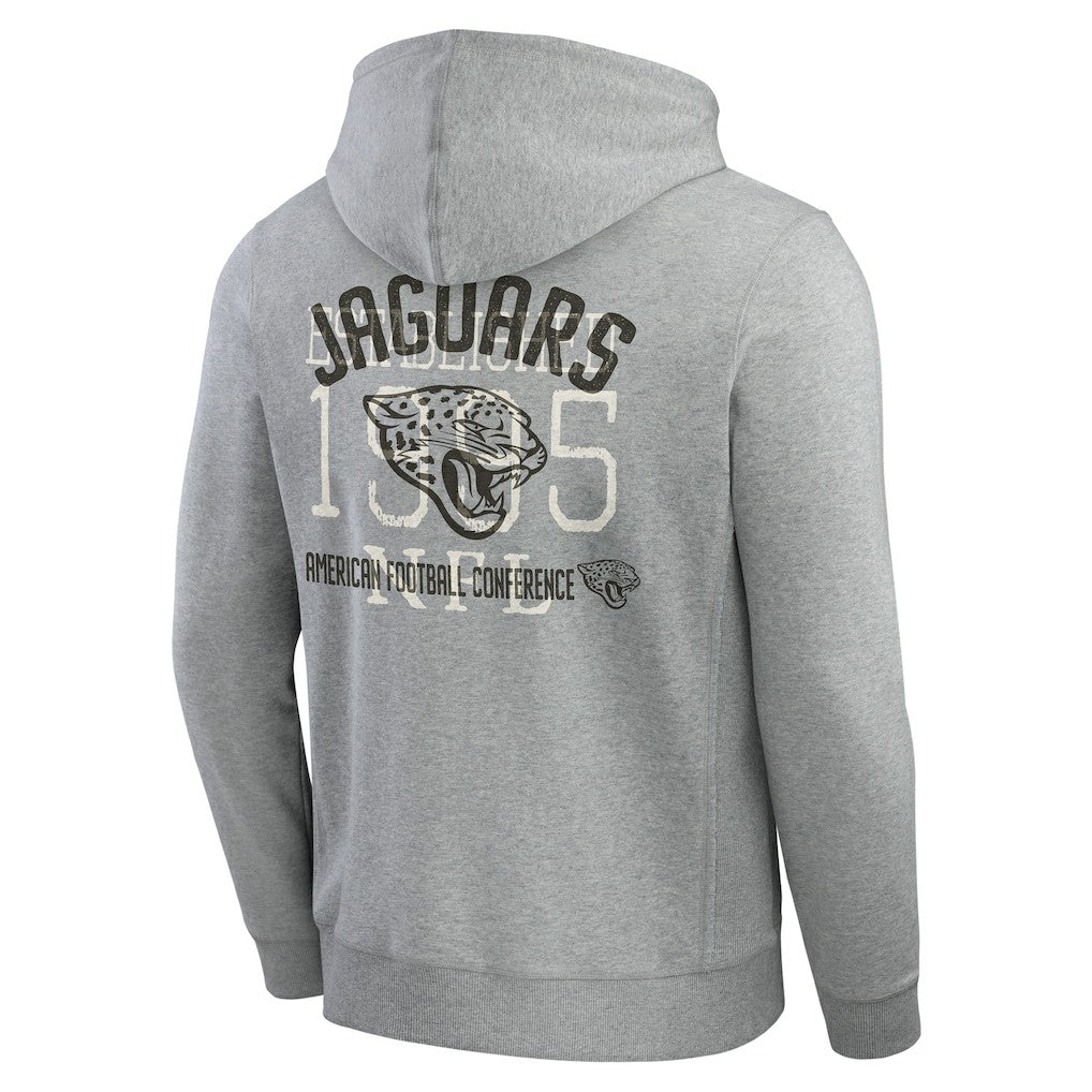 Jacksonville Jaguars Darius Rucker Collection Vintage Stripe Full-Zip Hoodie Heather Gray | Fanatics