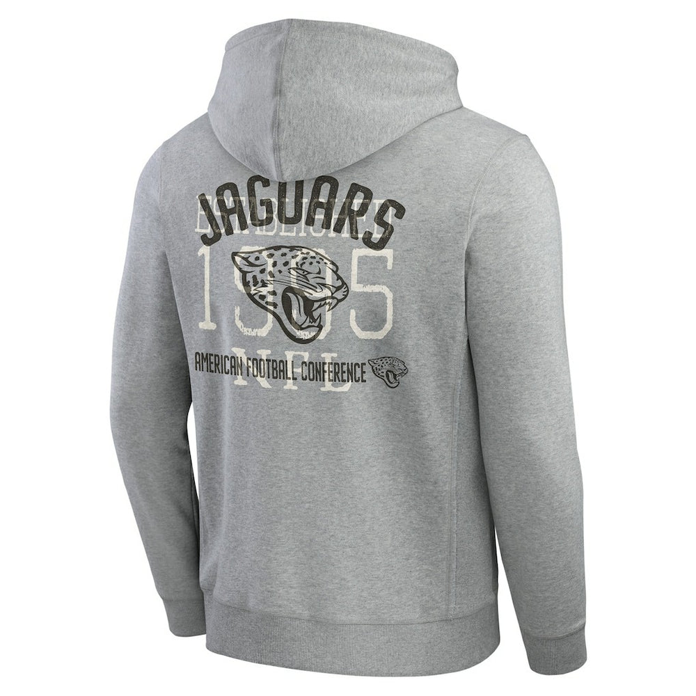 Jacksonville Jaguars Darius Rucker Collection Vintage Stripe Full-Zip Hoodie Heather Gray | Fanatics
