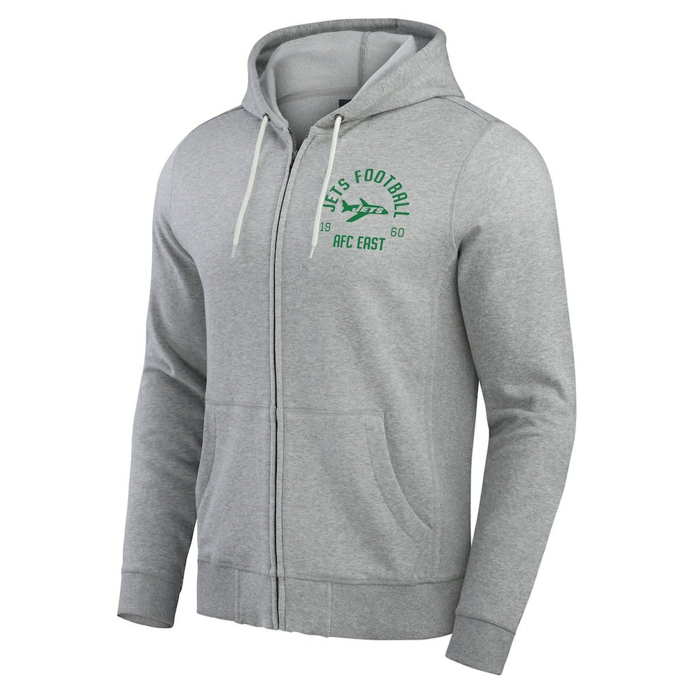 New York Jets Darius Rucker Collection Vintage Stripe Full-Zip Hoodie Heather Gray | Fanatics
