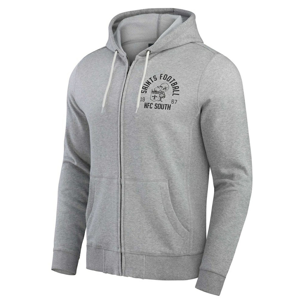 New Orleans Saints Darius Rucker Collection Vintage Stripe Full-Zip Hoodie Heather Gray | Fanatics