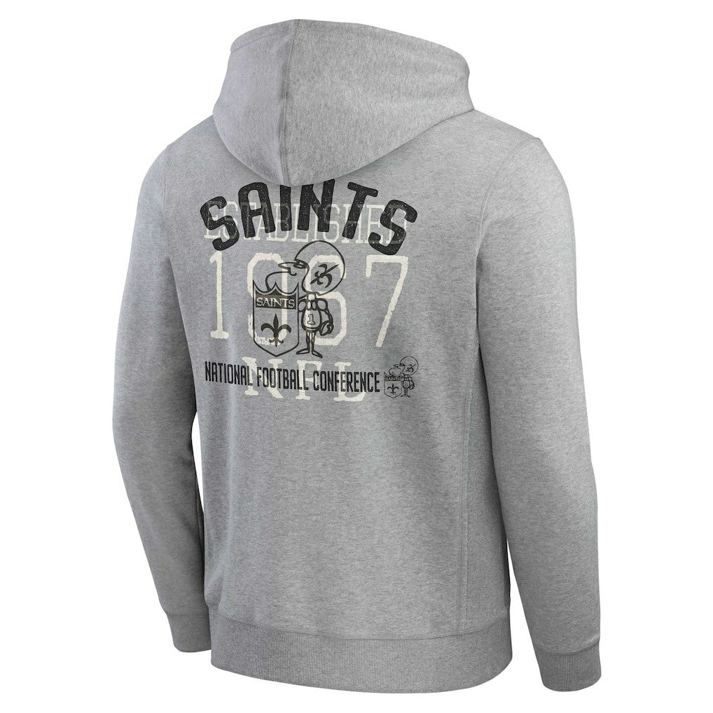 New Orleans Saints Darius Rucker Collection Vintage Stripe Full-Zip Hoodie Heather Gray | Fanatics
